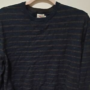 Faherty Midnight and Charcoal Striped Pullover